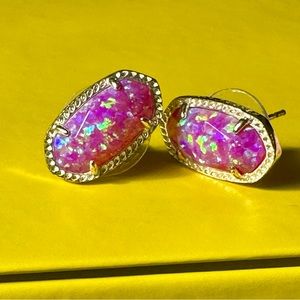 Kendra Scott Fuchsia Kyocera Opal earrings